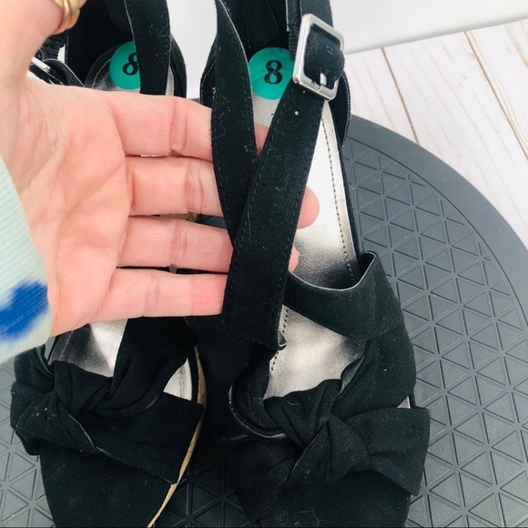 Rampage strap Black cork wedge sandals size 8‎ - Picture 9 of 13